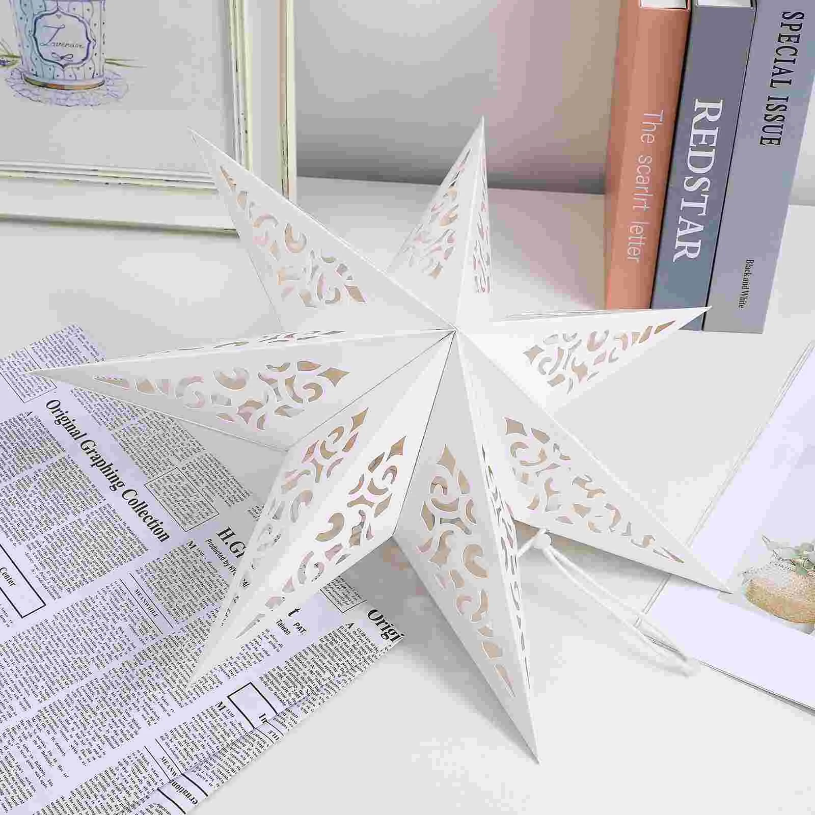 Lampshade Decoration Festival Light Cover Night Folding Paper Party Star Shaped Holder for with Lights