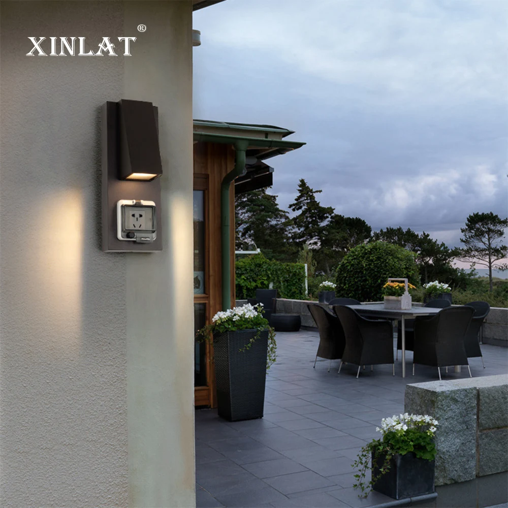 Outdoor Waterproof Wall Socket Outdoor Patio Villa Balcony Aisle Staircase Garden All Aluminium Led Exterior Wall Lights