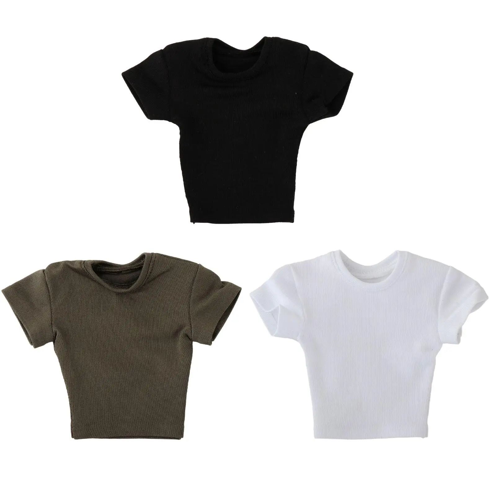2x 1:6 Scale Action Figures Tight T Shirt Short Sleeves Kids Adults Gifts Accessories Stylish Model 12" Figure Clothing