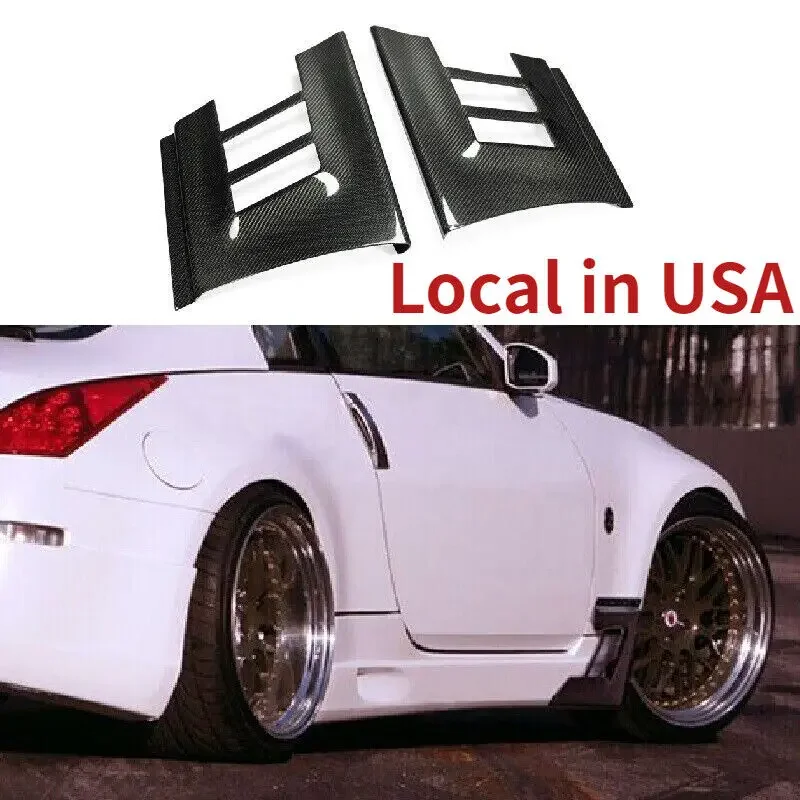 (Local in USA) For Nissan 350Z Z33 Carbon Fiber Front Fender Addon Flow Vent Duct Mudguards