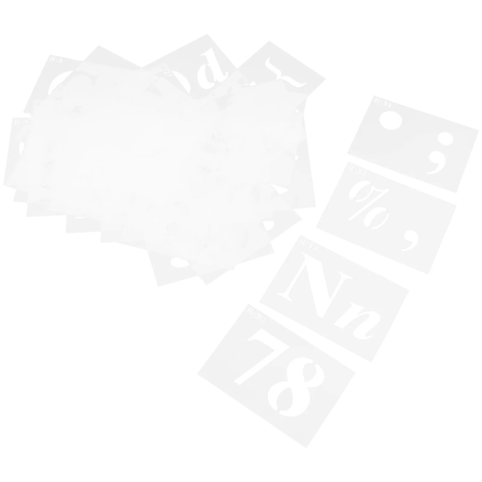 

40Pcs Comprehensive Set A5 Alphabet Number Stencils Durable Pet Material for Painting Wall Art Furniture Decoration