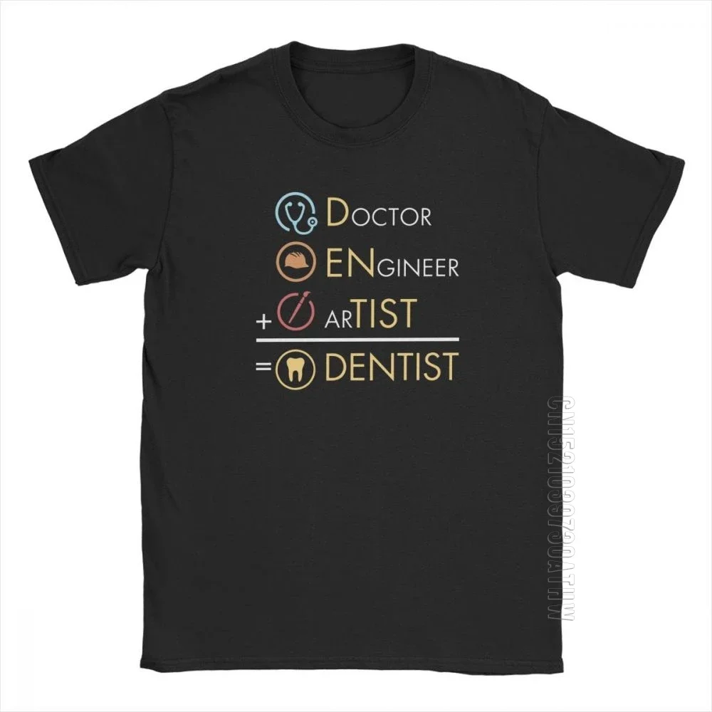 Doctor Engineer Artist Vintage T Shirt Men Dentist Funny Dental Student Tops Adult Tees Pure Cotton Crew Neck T-Shirt