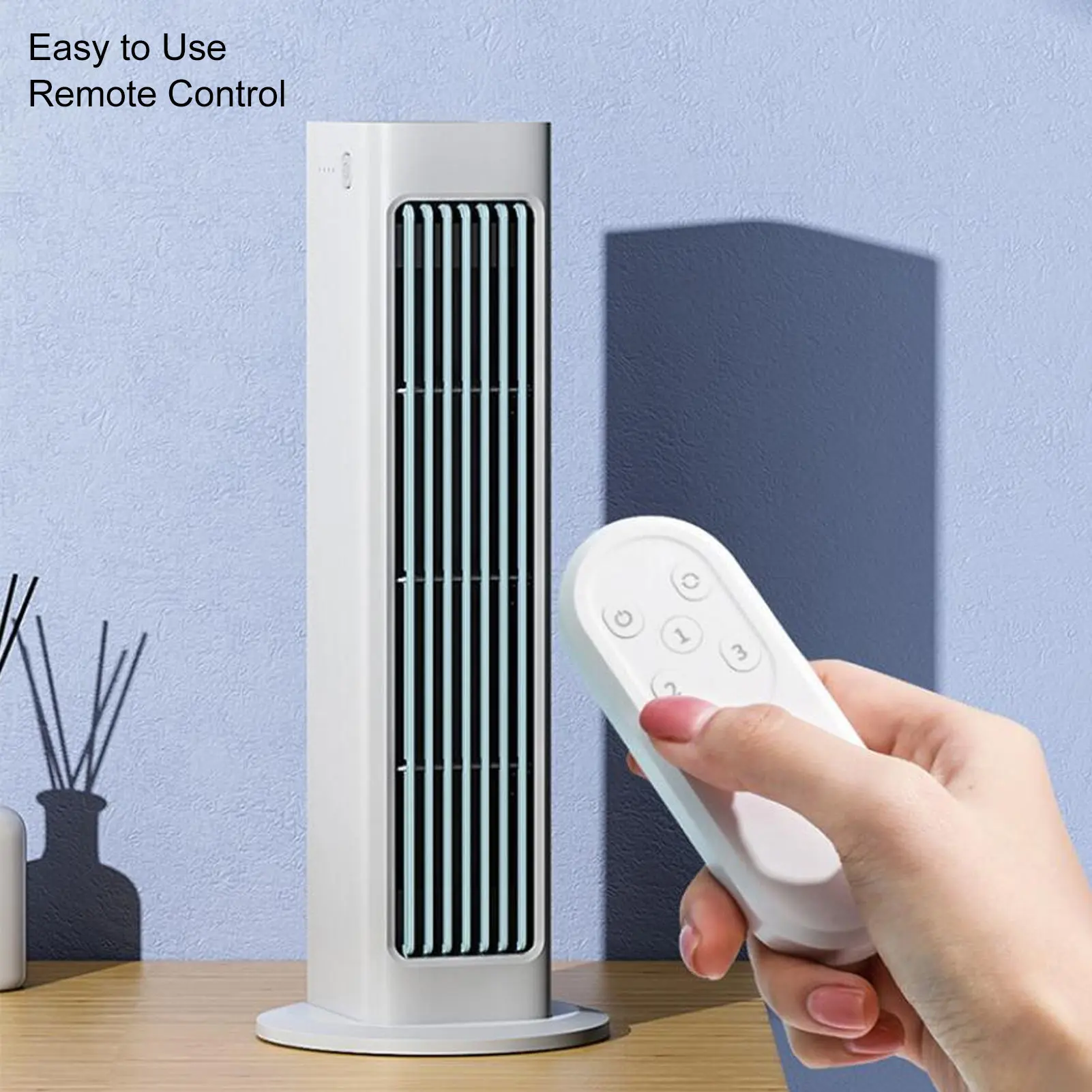 Oscillating Tower Fan Desk Table Fan with 3 Speeds Remote Control USB Rechargeable Bladeless Wall Mountable for Bedroom Kitchen