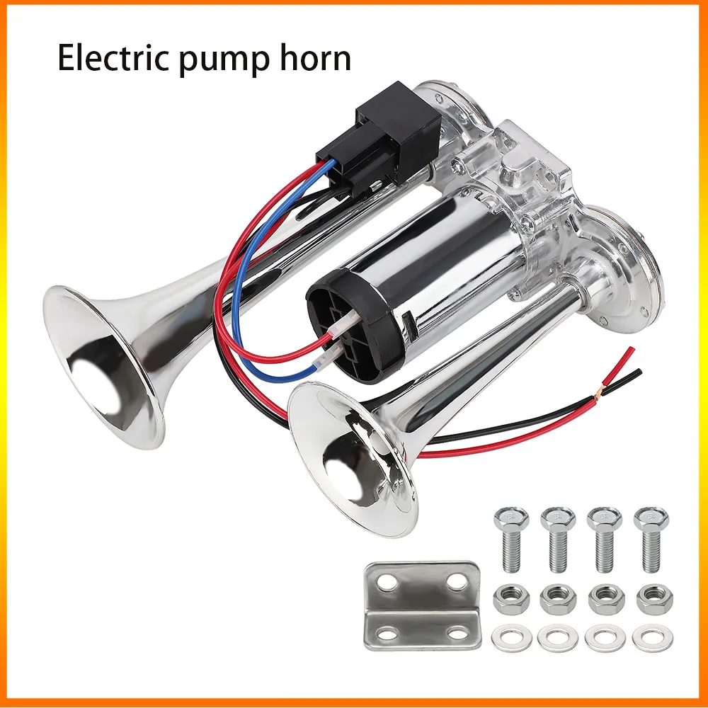 

Horn 12V/24VSuper Loud Car Electric Horn Dual Trumpets Air Horn Speaker For Car SUV Vehicle Boat Train Motorcycle RV Truck