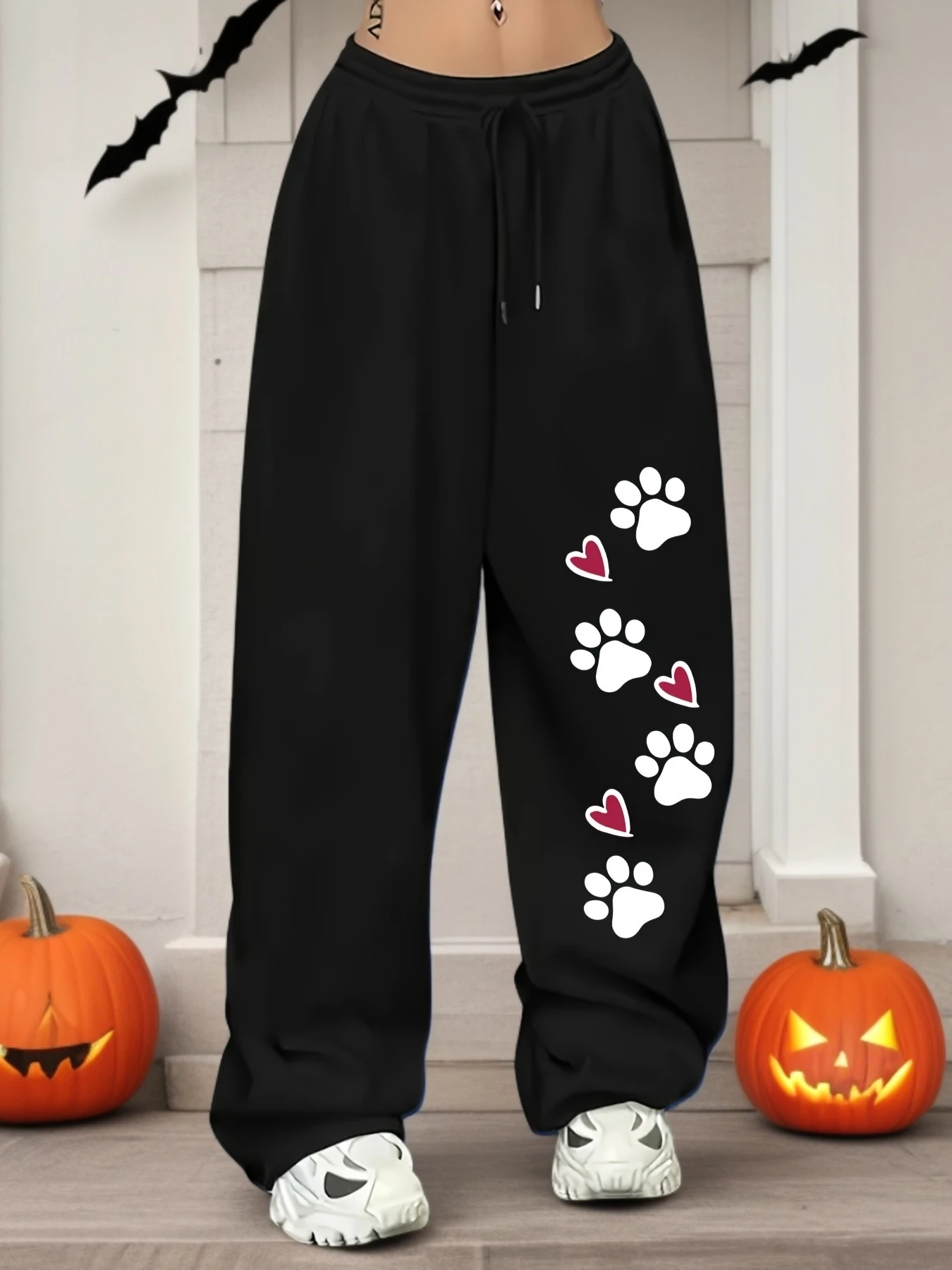 

Женские осенне-зимние свободные прямые флисовые спортивные штаны больших размеров с эластичным поясом, уличная одежда больших размеров, универсальные