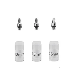 Airbrush Nozzle 0.2/0.3/0.5mm Replacement for Accessories Painting Gravity Feed Parts Tools (Multiple Combinations Can Optional)