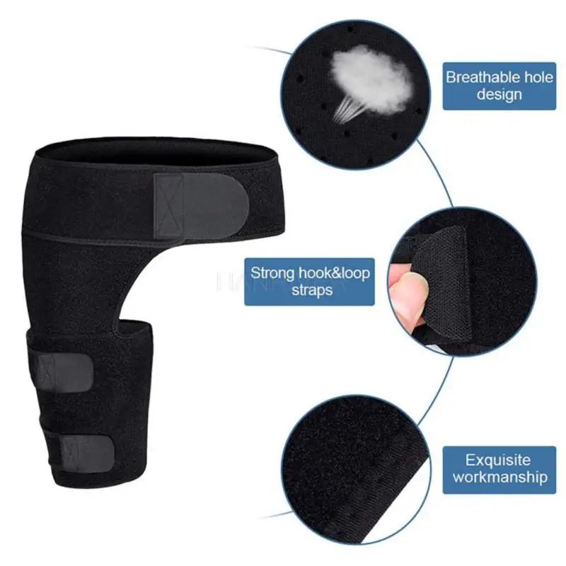 

Muscle strain sports hip and thigh protector, buttocks guard, full leg and groin support, hip joint movement protection belt