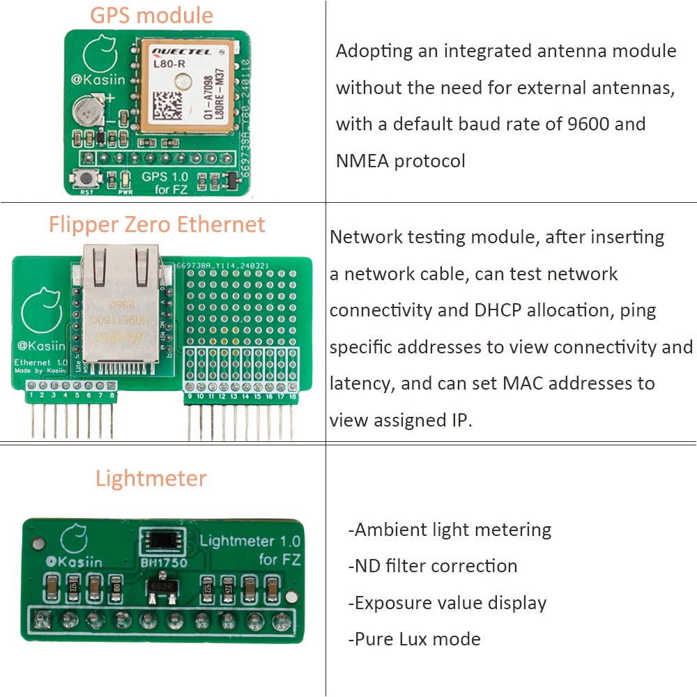 Flipper Zero 3 in-1 WiFi Multiboard NRF24+ESP32+High Gain CC1101/Ethernet/GPS 1.0/GPIO/ESP8266/Lightmeter/Air Mouse Module