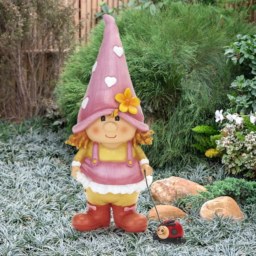 Creative Handmade Garden Gnome Figurine Resin Craft 3D Dwarf Miniatures Cartoon Elf Dwarf Ornaments Garden