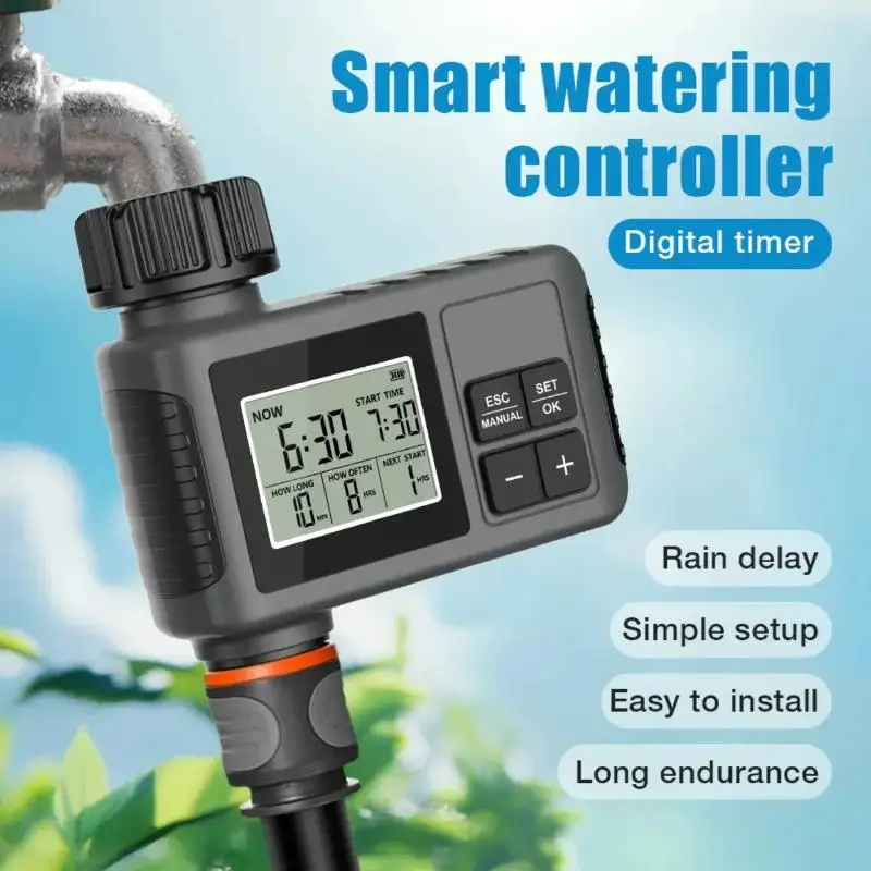 Automatic Water Timer Intelligent Irrigation Watering System Sprinkler Timer Garden Programmer Equipment IPX7 LCD Display