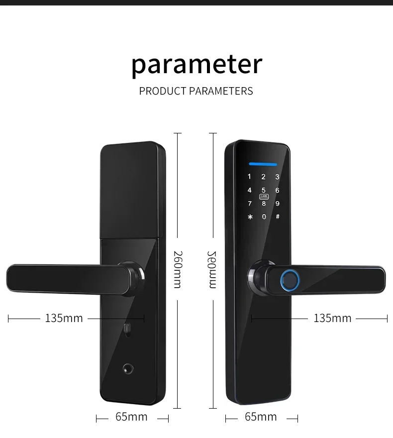 QLEUNG kunci pintu cerdas, S811 tuya wifi ttlock app kendali jarak jauh dengan kata sandi sidik jari pembuka kunci kartu wifi kunci cerdas