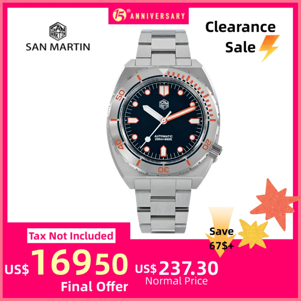 

San Martin Mechanical Wristatches Men Watches Diver Swim Sports 40mm YN55 Automatic Montre Luxe Homme 20Bar Luminous SN0067