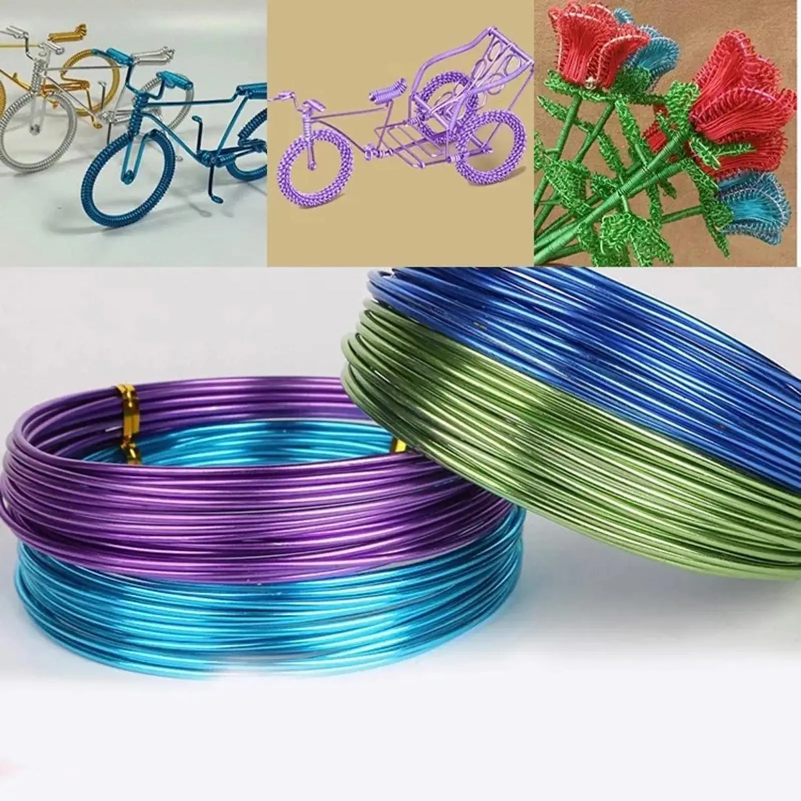 12x Aluminium Wire Bendable Metal Wire Cord Handmade Crafting Accessories String Jewelry Making Wire Craft Cord for Modeling