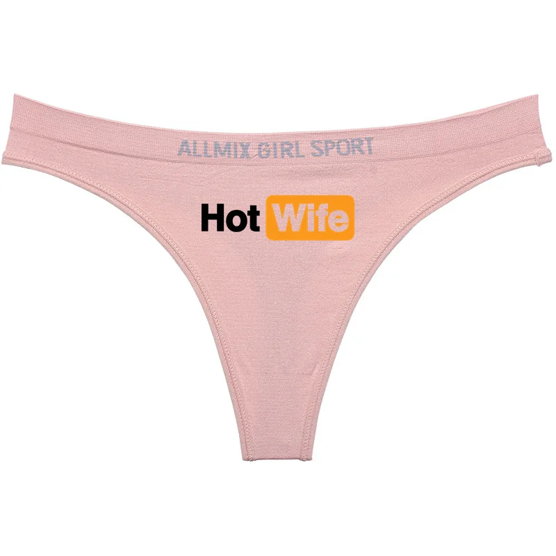 Hot Wife-ropa interior con letras para mujer, bragas de moda, ropa interior deportiva sin costuras para chica, bragas de cintura baja sin marcas