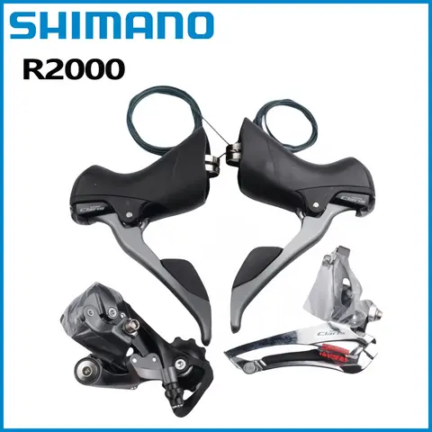 Shimano Claris R2000 2x8-växlad racercykel 3-delat gruppset FD-R2000 RD-R2000 ST-R2000 Shimano originaldelar 3-delat R2000 8 best sales Shimano Claris R2000 2x8-växlad - №1