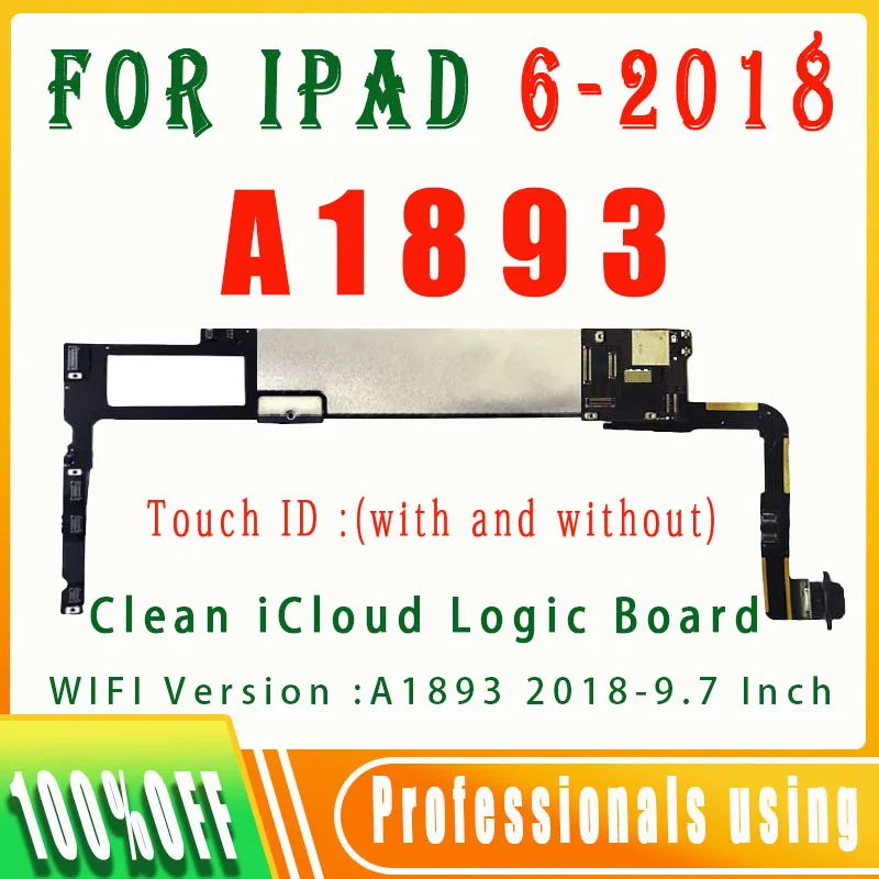 100% الاصلي نظيف ICloud لباد 6 9.7 2018 WIFI A1893 اللوحة 32G 64G 128G الأصلي استبدال IOS المثبتة نظيفة الرئيسية بو