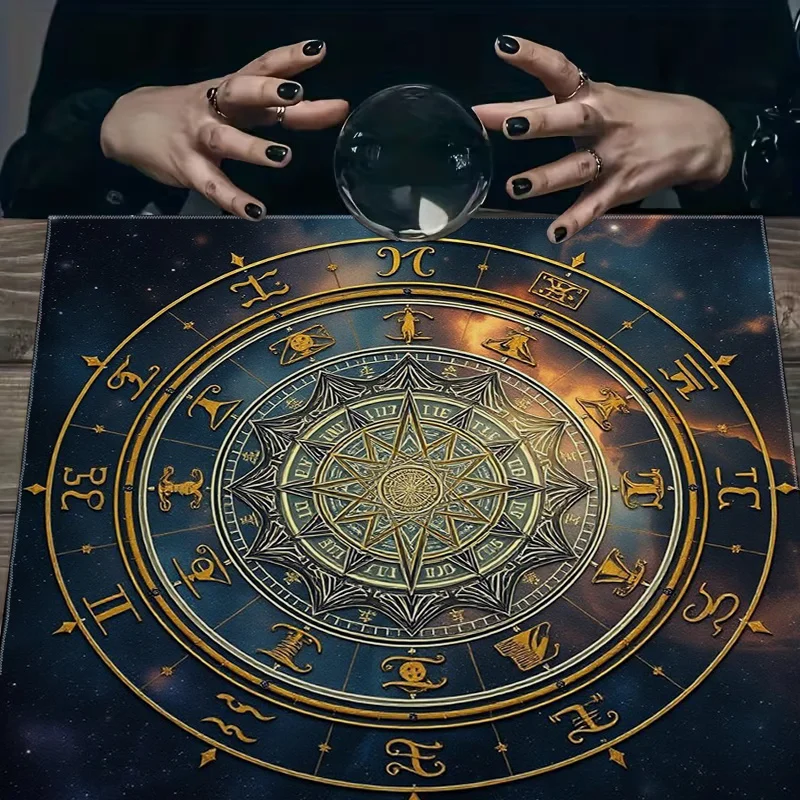 Astrology Tarot Cloth Table Cover Bohemian Mystical Witchcraft Divination Circle Decor