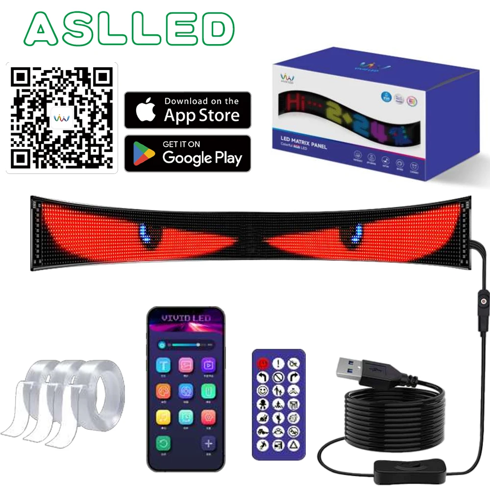 App Controlled Flexible LED Display–Mini Scrolling Text Message Sign with Moving Animation, Soft Screen for DIY Home/Shop Window