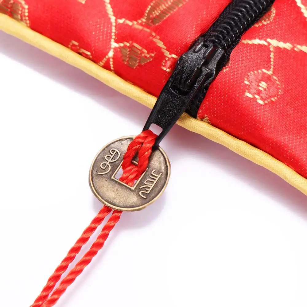 

Zipper Jewelry Tassel Fabric Brocade Packaging Quartet Zipper Tips Bag Jewelery Bag Wallet Handbags