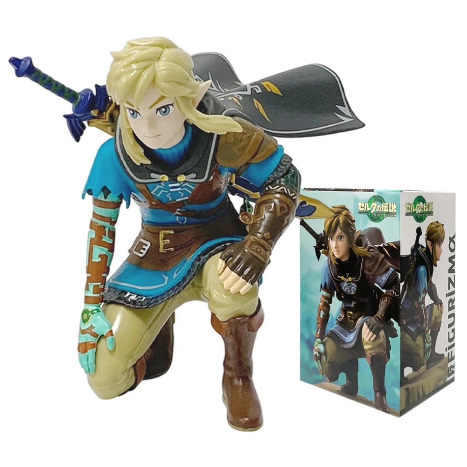 12cm légende de Zelda Anime lien royaume des larmes accroupie Position Statue jeu Pvc modèles portables poupées ornements cadeaux