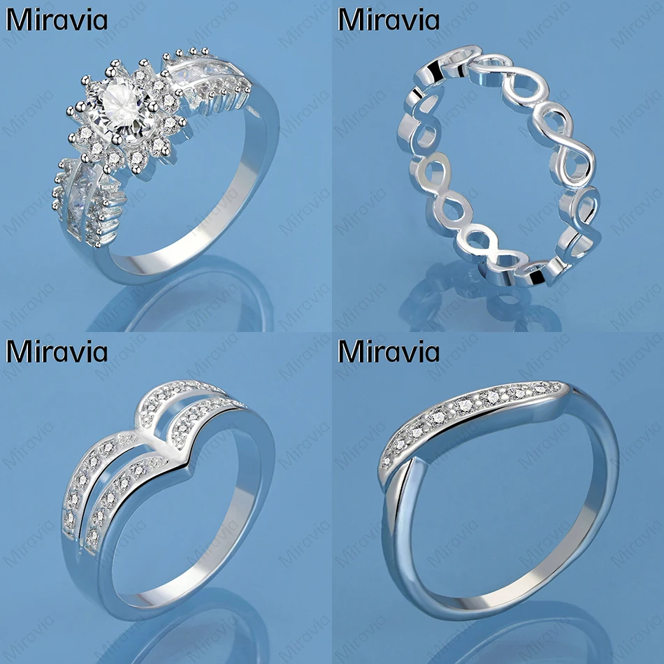 

Miravia 925 Sterling Silver 7-10# Number 8 Ring European And American Fashion Women'S Anniversary Gift Jewelry