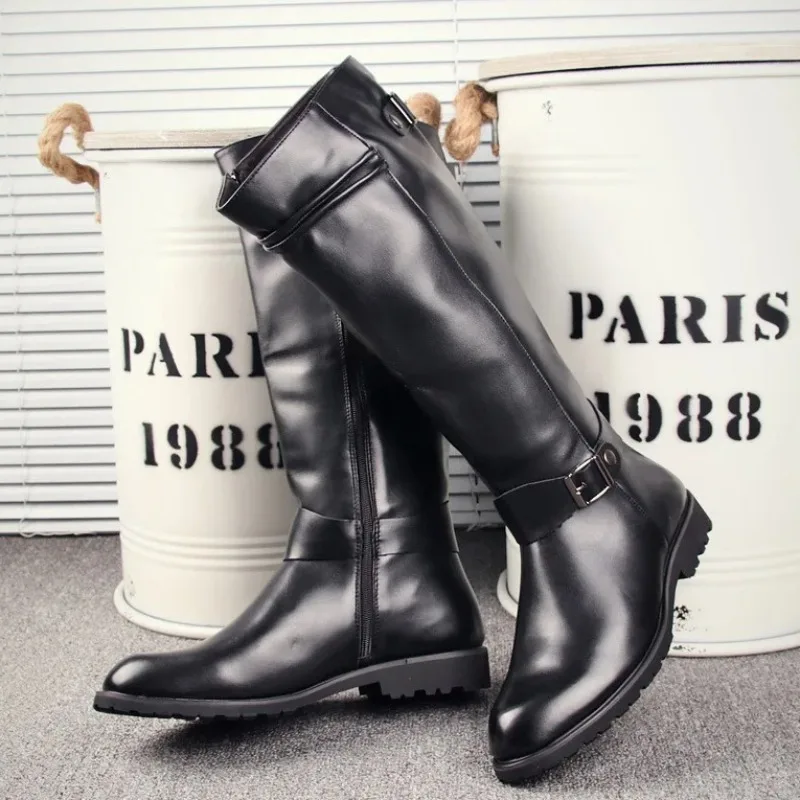 

High Quality Men's Boots British High-end Men Boots Cool High Top Men's Boots Fashion Designer Mens Motorcycle Boot Botas Hombre