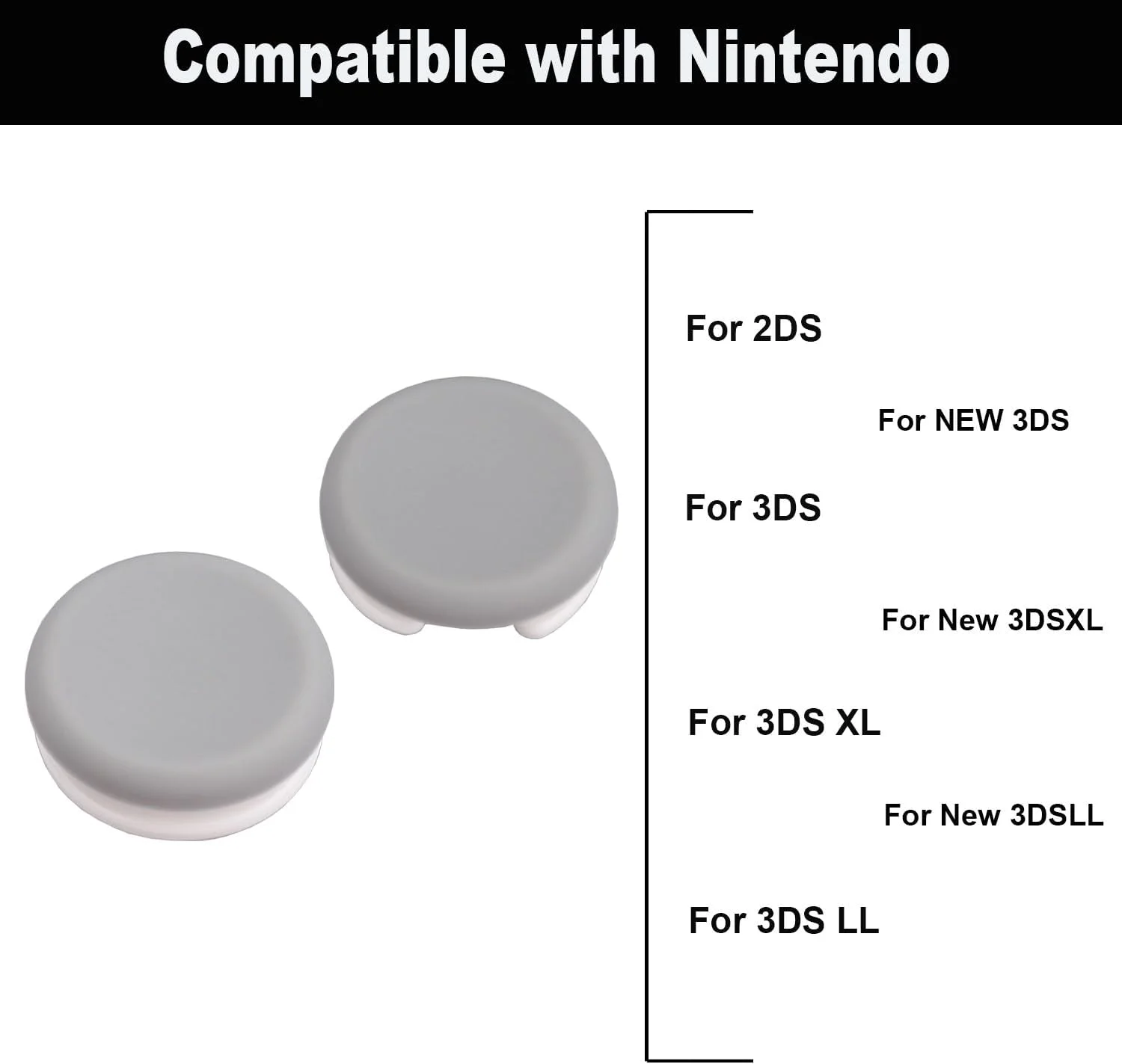 4Pcs Thumb Grip Cap Replacement for Nintendo 2DS 3DS 3DSXL 3DSLL New 3DS, Analog Stick Cover Controller Repair Accessories view 4
