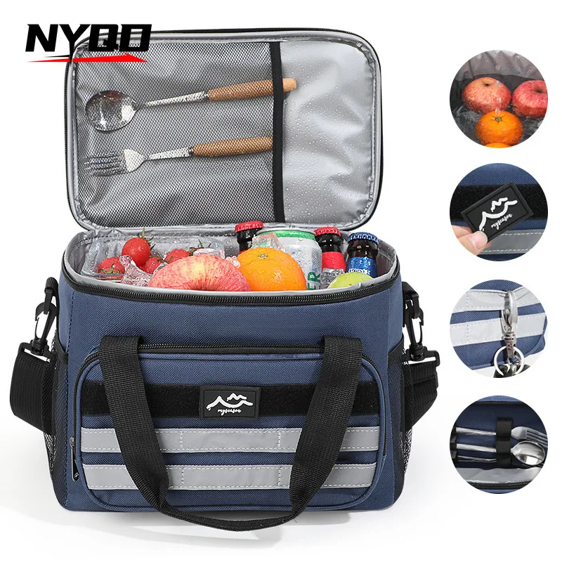 Outdoor Insulated Box Large Capacity Fresh-keeping Picnic Bag Cooler Ice Pack Lunch Bag Loncheras Termicas Para Alimentos