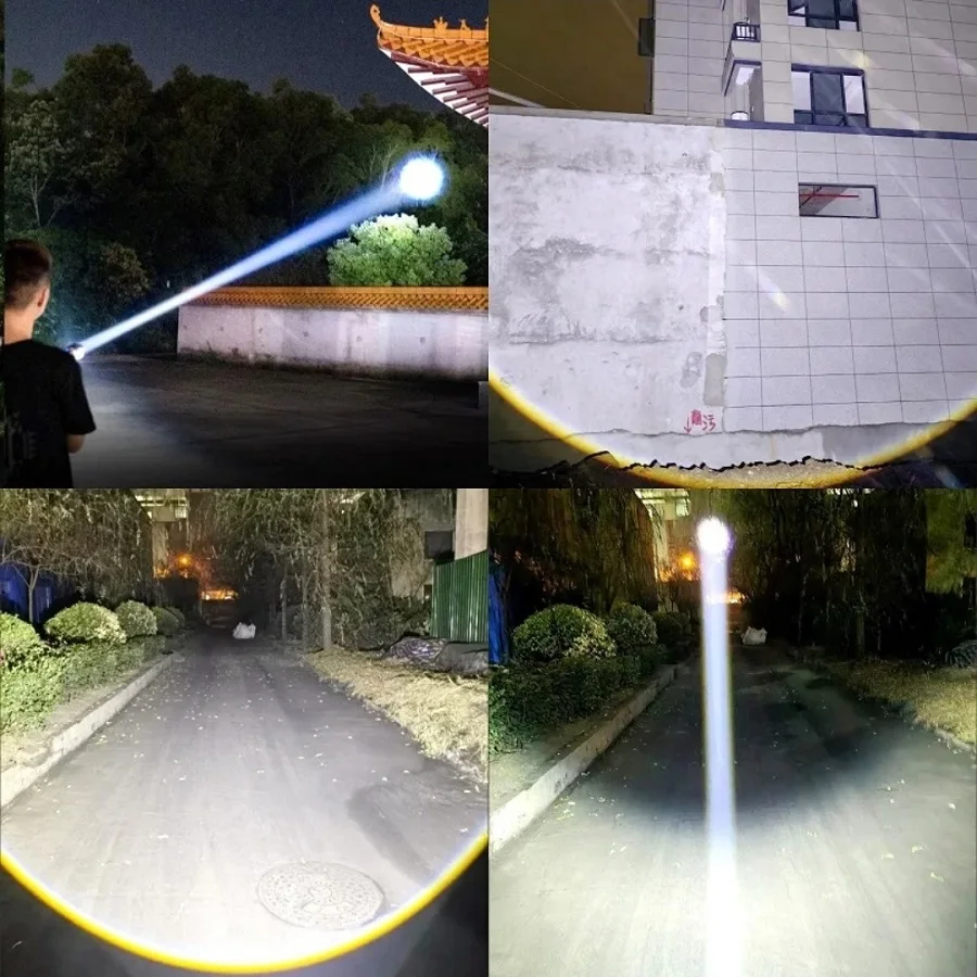 

High Power LED Flashlight With Side Light Zoomable EDC Lamp USB Rechargeable Tactical Torch Waterproof Camping Emergency Lantern