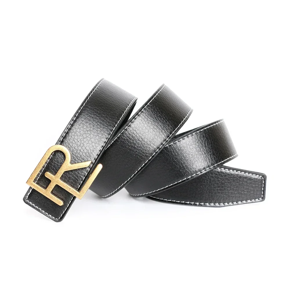 Fashion Luxury Designer Brand Belt Men High Quality Women Genuine Real Leather Dress Strap for Jeans Waistband Business Black