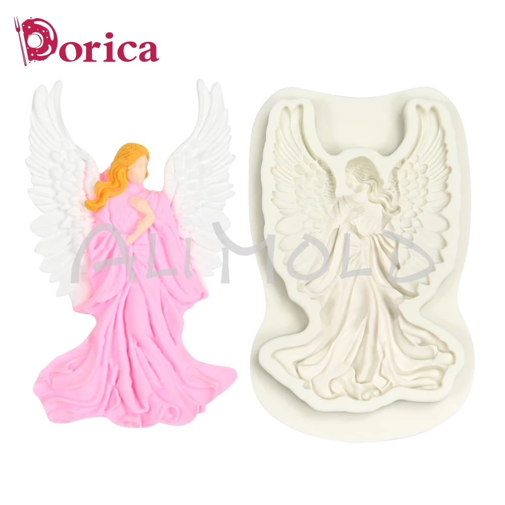 Angel Silicone Mold Fondant Sugar Chocolate Molds DIY Resin Clay Making Mould Wedding Birthday  Cake Decoration Kitchen Bakeware