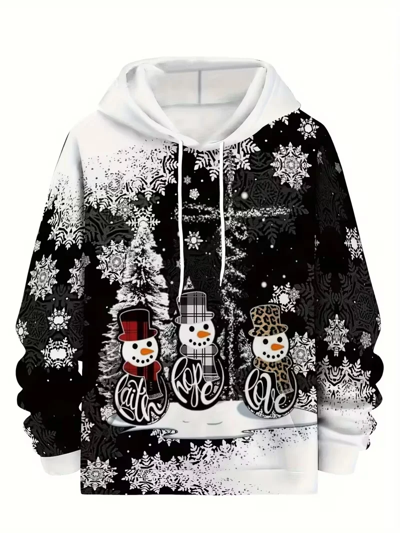 طباعة كاملة عيد الميلاد سانتا كلوز الجرافيك هوديي للرجال النساء البلوفرات المتضخم بلوزات الجمجمة سانتا كلوز هودي رياضية #2