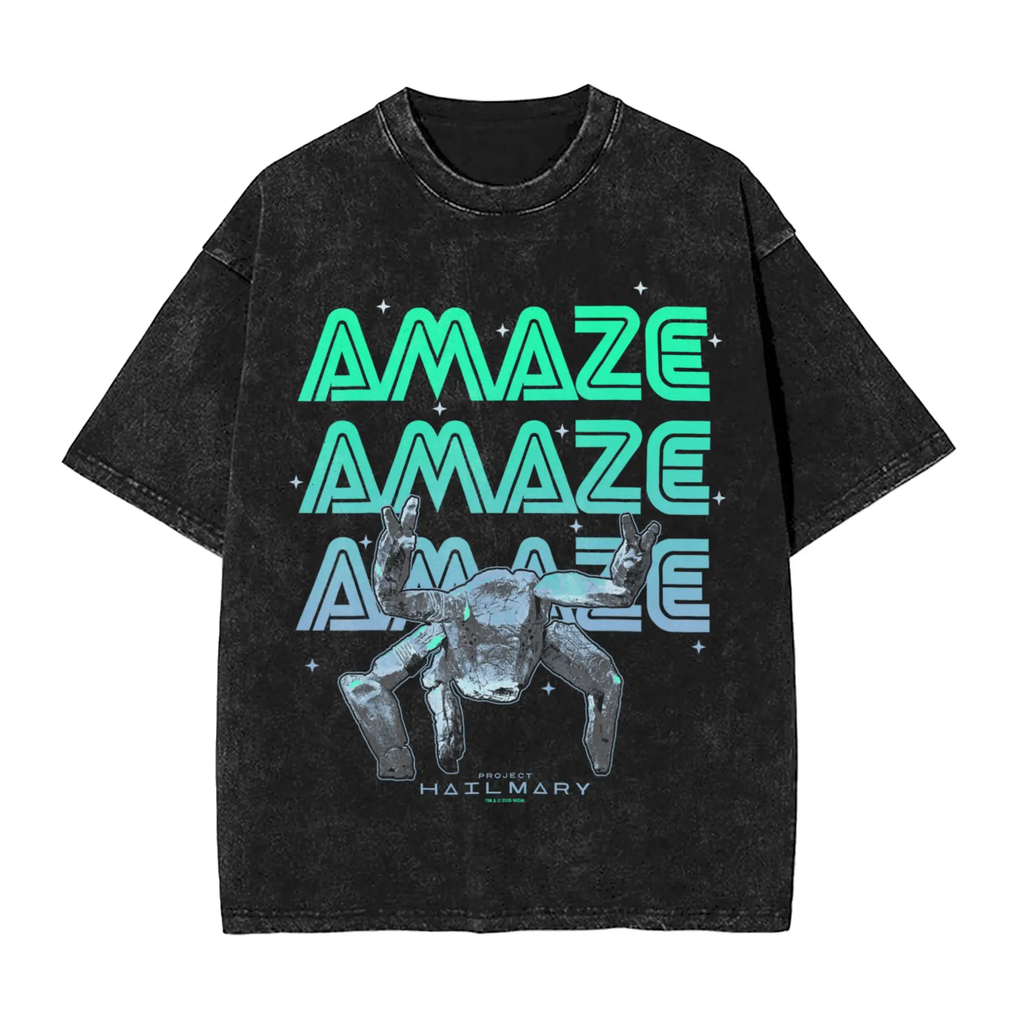 Men Project Hail Mary Rocky The Alien Distressed Portrait T Shirts Clothes Beach Y2K Casual Short Sleeve T Shirt Gift Idea