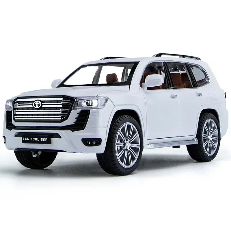 1:24 Alloy Metal LAND CRUISER LC300 SUV Model Car Toy Diecast Sound and Light Pull Back Toys Vehicle Children Gifts