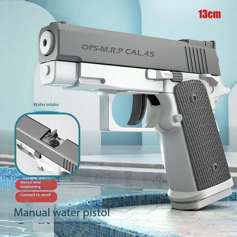 Pistola de agua M1911, pistola de agua de juguete, juego de tiro en la playa y la piscina de verano, juguetes para exteriores, regalos de pistola de agua para niños y adultos