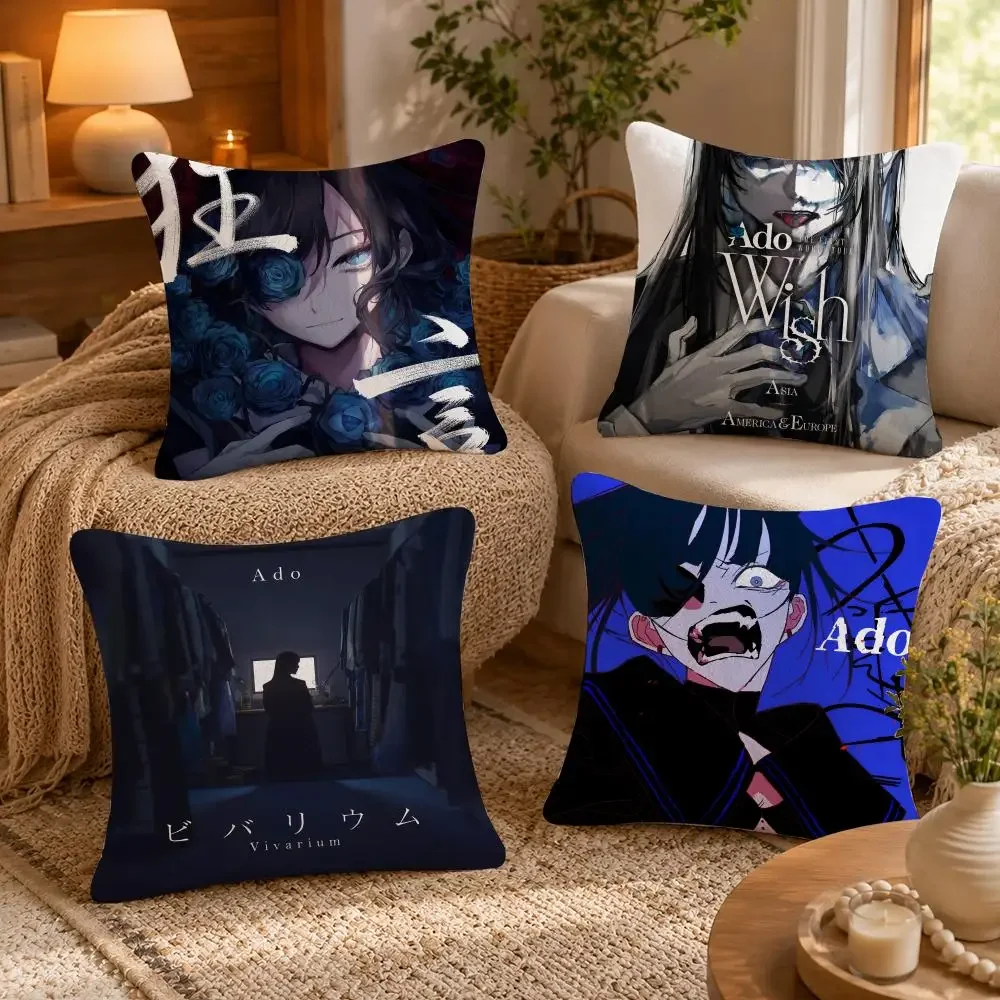 Ado Japanese Singer Cushion Cover Soft Short Plush Pillow Case Double Sided Print Washable Sofa Bed Home Decor Gift