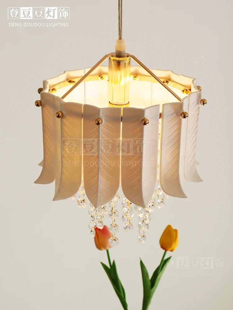 Light luxury modern minimalist ceramic chandelier bedroom bay window bedside entrance hallway balcony crystal chandelier