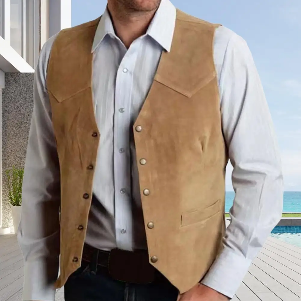 Gilet marron pour hommes, costume d'affaires formel, gilet pour garçons d'honneur pour mariage, nouveau Cowboy