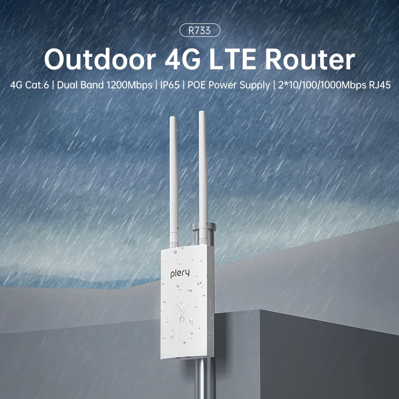 

Outdoor 4G LTE Router Cat6 1200Mbps 2.4G/5G WiFi 4G Routers With POE/DC 300Mbps Download Speed For Camping/Live Streaming/Remot