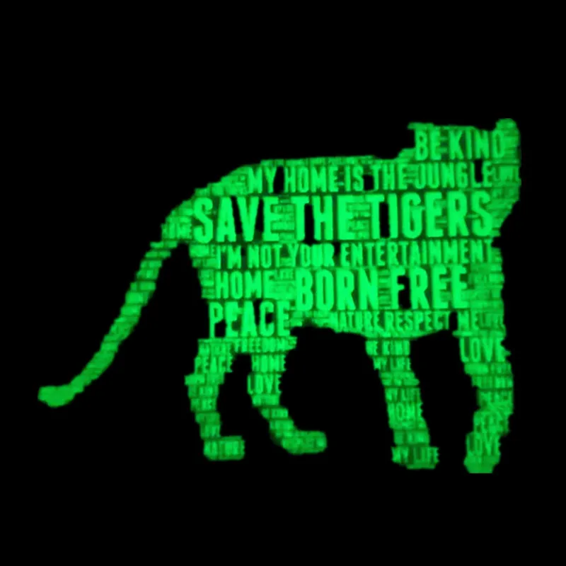Fashion Animal Style Iron On Patches For Clothing Fluorescence Cool Letters Tiger Heat Transfer Sticker DIY Decoration