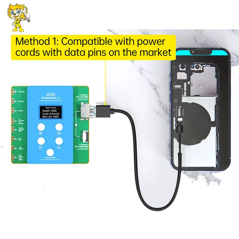 JCID JC Q1 Battery Health Quick Repair Board - Q1  For iPhone 11 12 13 14 15PM Solve Window Pop-up Modify Battery Efficiency