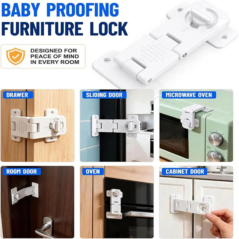 Refrigerator Lock Adhesive Keyless Freezer Locks Refrigerator Door Locks Child Proof Fridge Lock Oven Baby Proofing for Cabinets