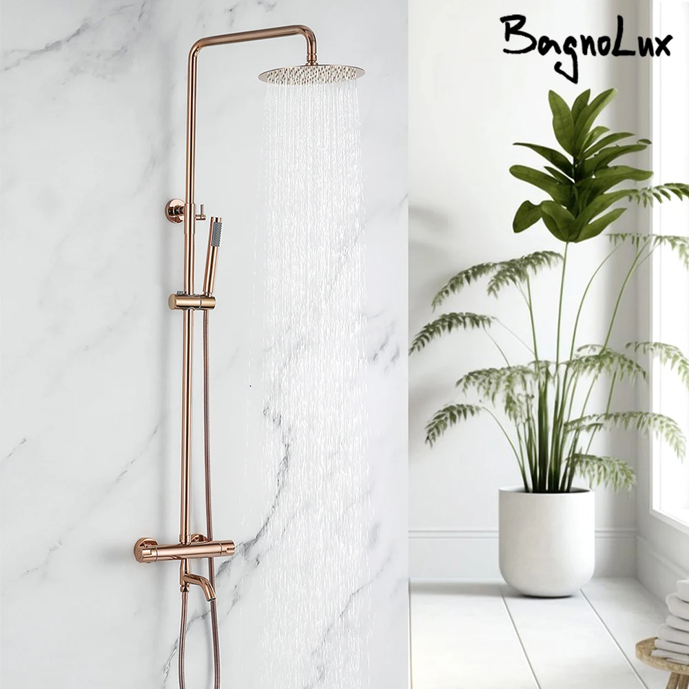 

3-сторонний набор смесителей для душа, термостатический смеситель для ванной комнаты с горячей и холодной водой, смеситель для мытья дождя, душевая система