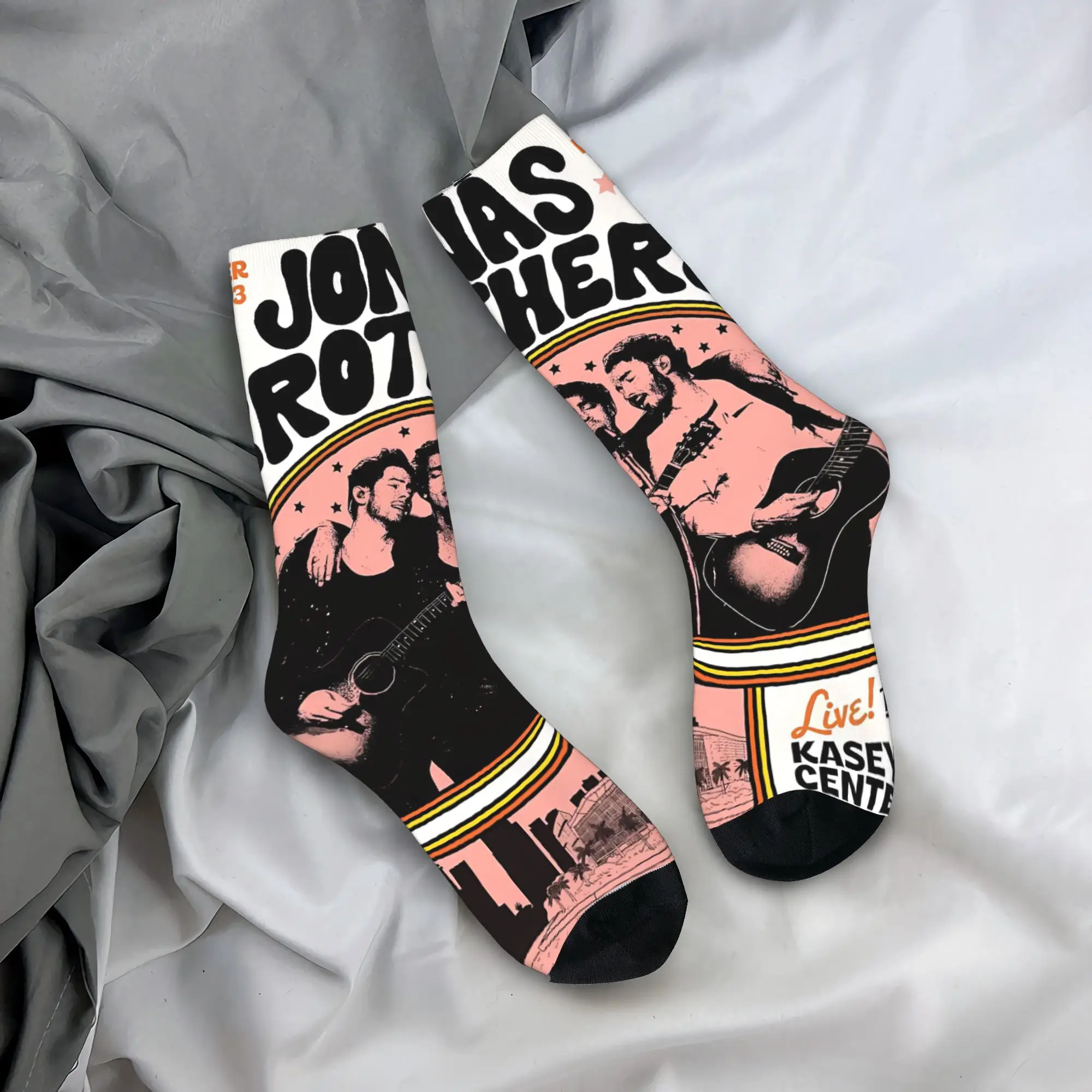 

Jonas Bros 20th Annivesary Tour Socks Winter Stockings Fashion Unisex Men Socks Printed Outdoor Sports Anti Bacterial Socks