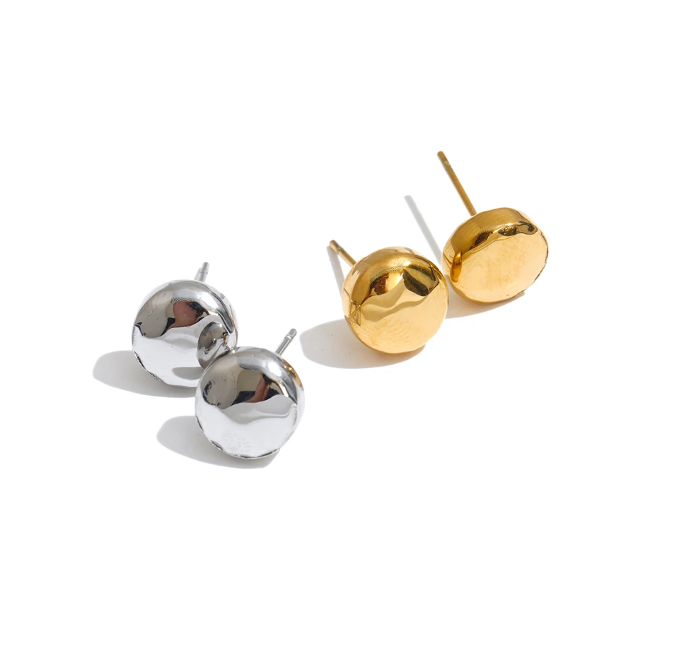 Yhpup 8*8mm runde kleine Ohrstecker aus Edelstahl für alle Gelegenheiten, vielseitiger, minimalistischer, lässiger Damenschmuck für den Alltag – Detail 3