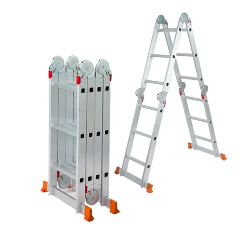 

Aluminum folding multifunctional ladder large and small hinge folding aluminum stairs Climbing ladder Telescopic ladder
