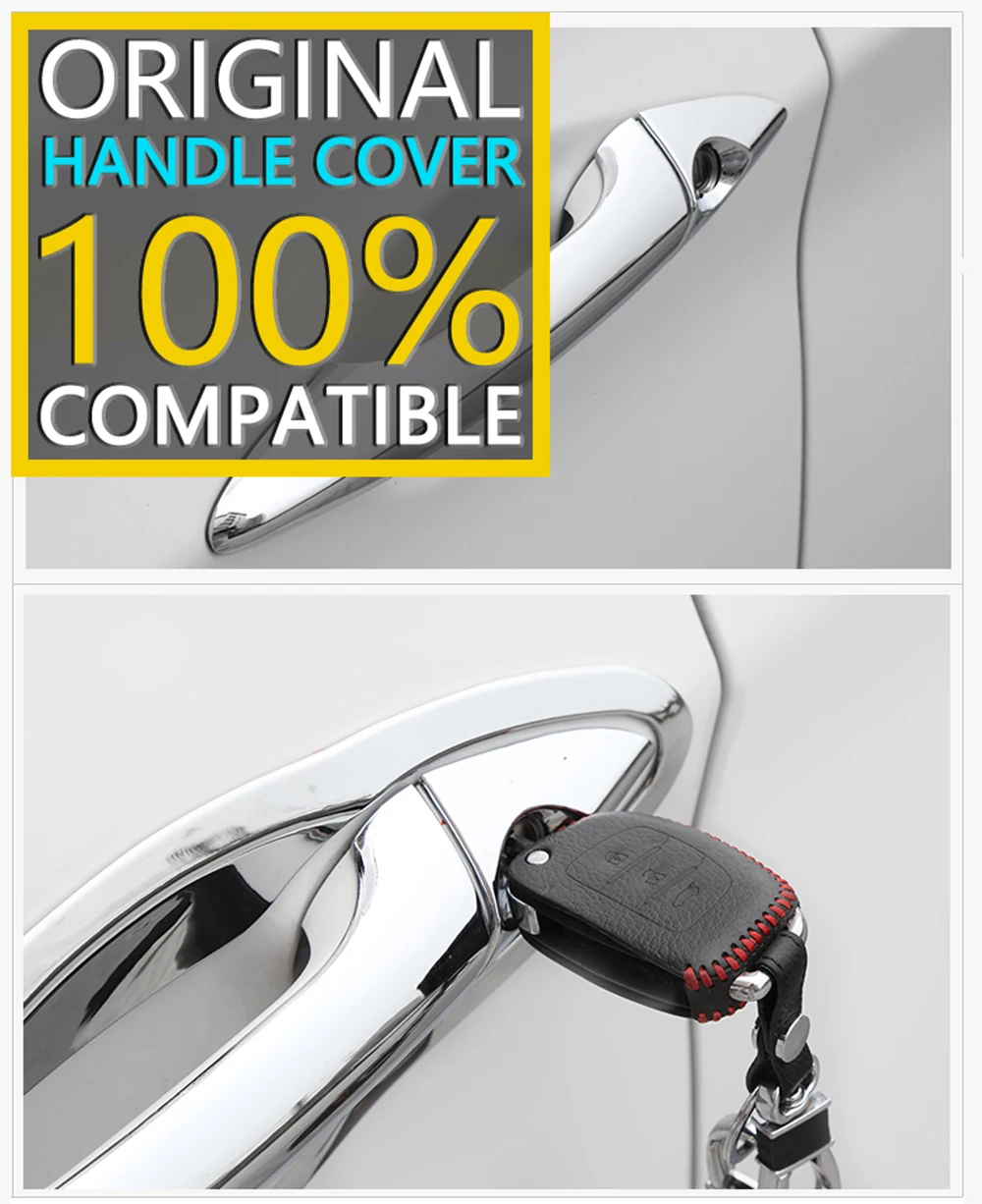 Door Handle Cover Carbon Fiber Chrome For Toyota RAV4 XA50 2019-2024 2020 2021 2022 2023 Anti-scratch Trim Set Car Accessories