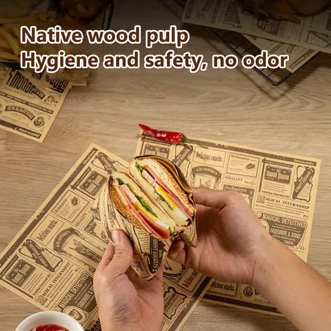 20Pcs Deli Paper Sheets Oil Proof Sandwich Paper Wraps Wax Sheets For Wrapping Bread Decorating Tools Kitchen Pastry Accessories