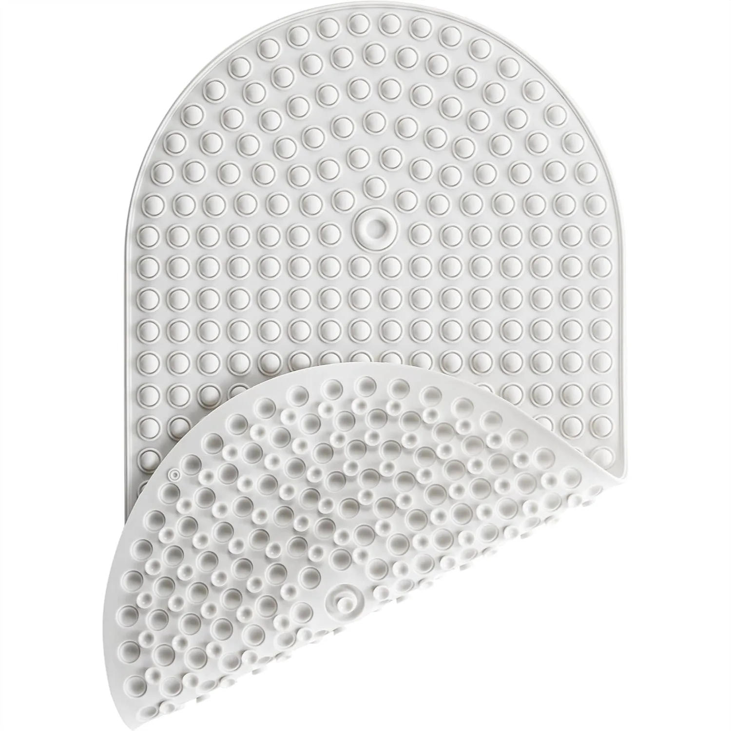 

Silicone Bath Mat Non Slip, Bubble Massage Anti Slip Shower Mat 27x15 Inches, Washable Bathtub Floor Mats for All Ages, White