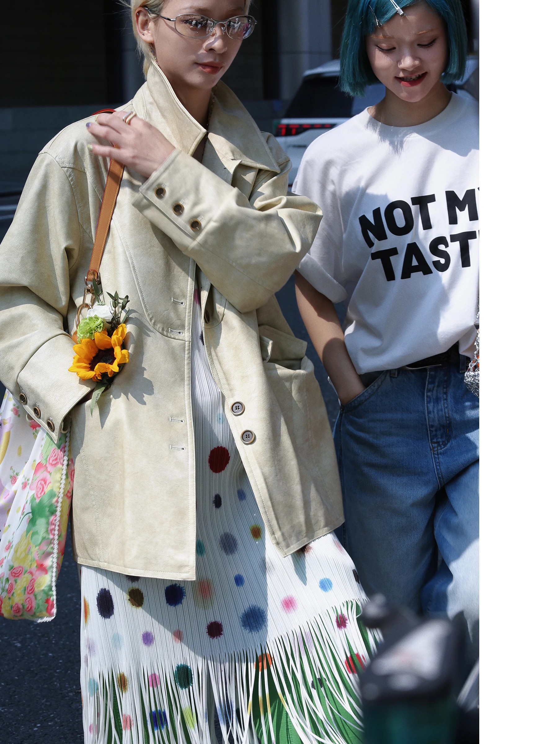 

Holalem Retro Stylish Texture Seaming Design Mid-Length Leather Jacket Fashionable Vintage Feel Pure Color Loose Fit Women's ...